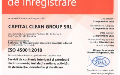 Certificat ISO 45001 Capital Clean