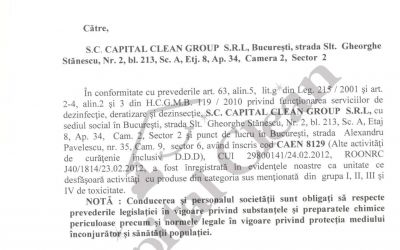 Autorizatie Directia Generala Politie Bucuresti Capital Clean