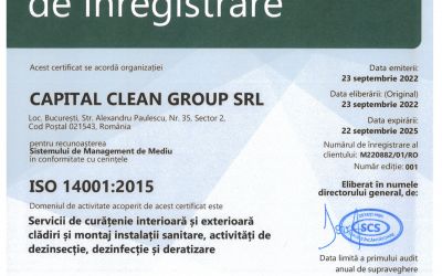 Certificat ISO 14001 Capital Clean